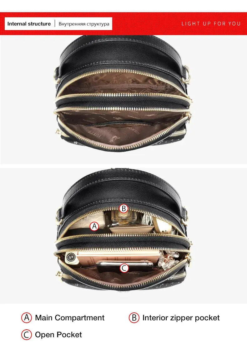 FOXER Glett Design Mini Female Backpack Split Leather Multilayer - USMGD0248 AliExpress-Dropship