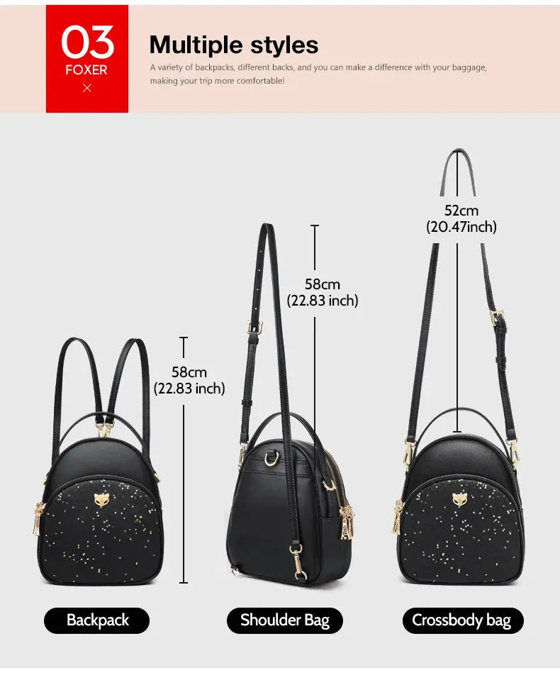 FOXER Glett Design Mini Female Backpack Split Leather Multilayer - USMGD0248 AliExpress-Dropship