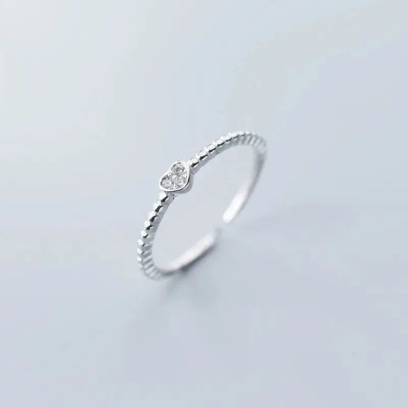 Korean Style Rings Zircon Heart Twist Band Rings - USMJ0236 AliExpress-Dropship