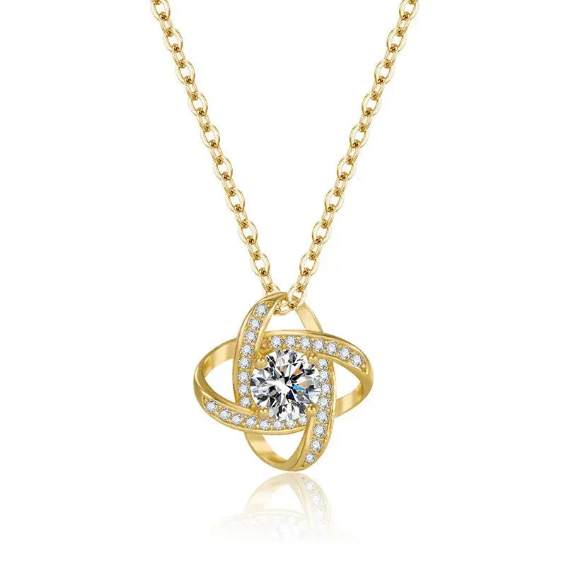 Four Leaf Clover Pendant Sterling Silver Necklace - USMJ0242 AliExpress-Dropship
