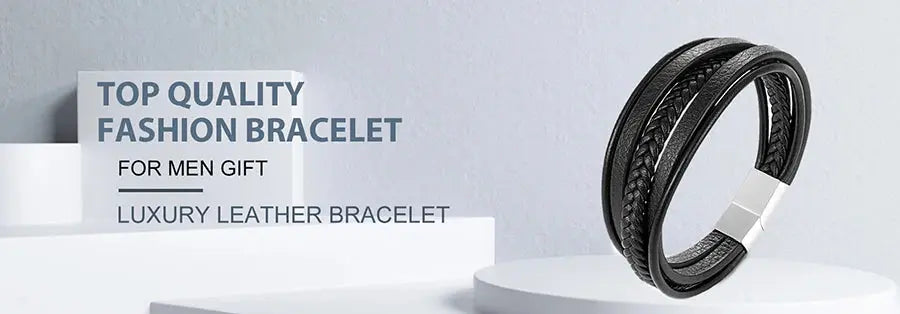 TYO Luxury Genuine Leather Infinity Symbol Men's Bracelet Stainless Steel - USMJ0221 AliExpress-Dropship
