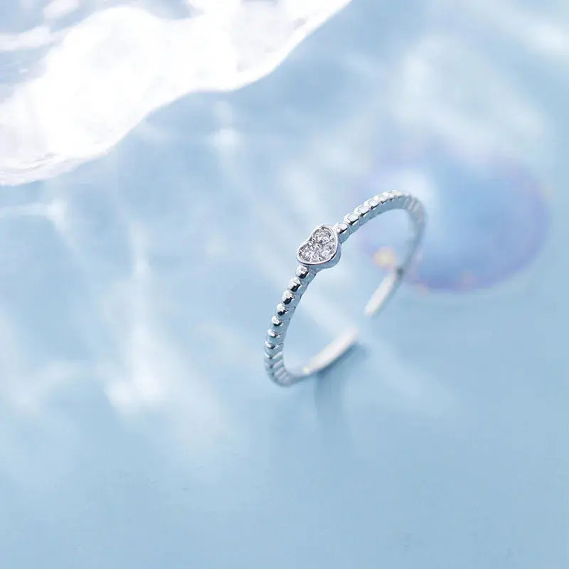 Korean Style Rings Zircon Heart Twist Band Rings - USMJ0236 AliExpress-Dropship