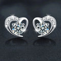 925 Sterling Silver Moissanite Love Heart Stud Earrings - USMJ0238 AliExpress-Dropship