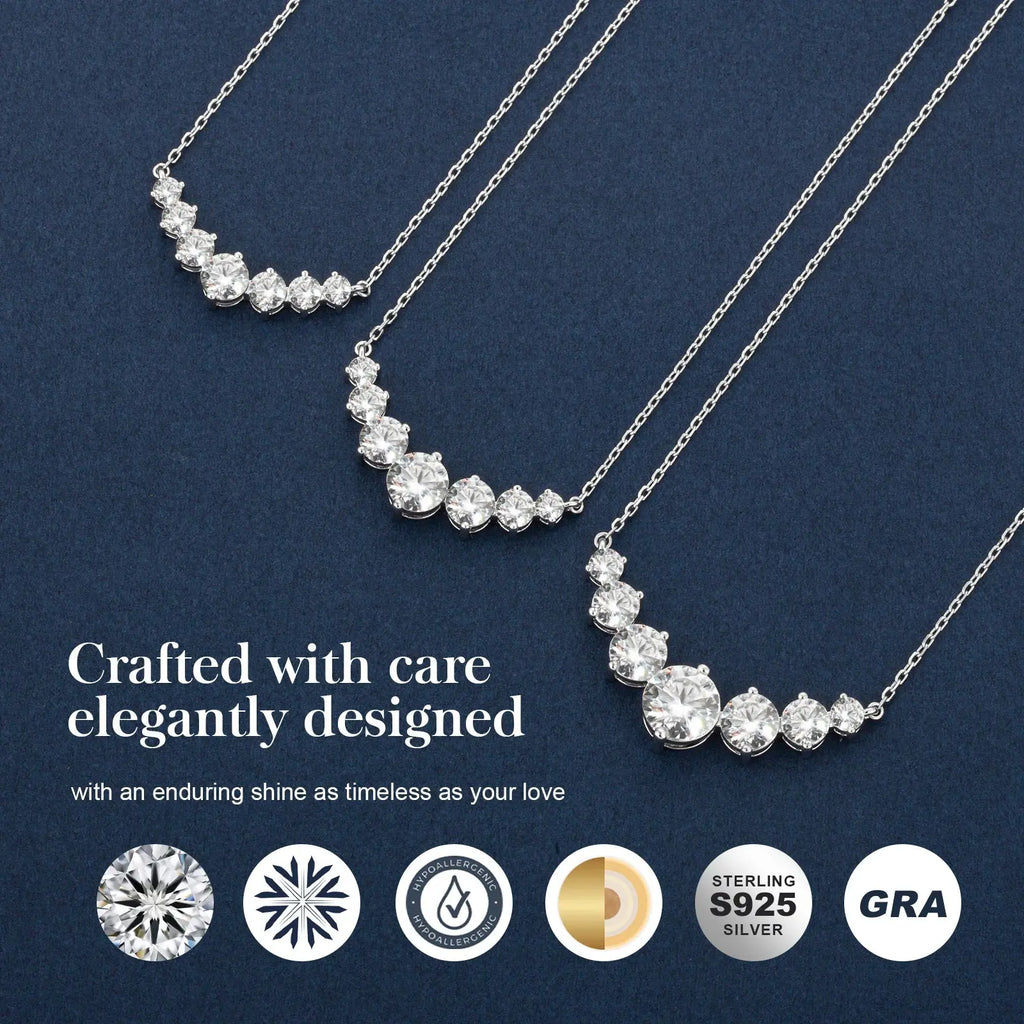 Heart Moissanite Pendant S925 Sterling Silver Chain Women Smile - USMJ0258 AliExpress-Dropship