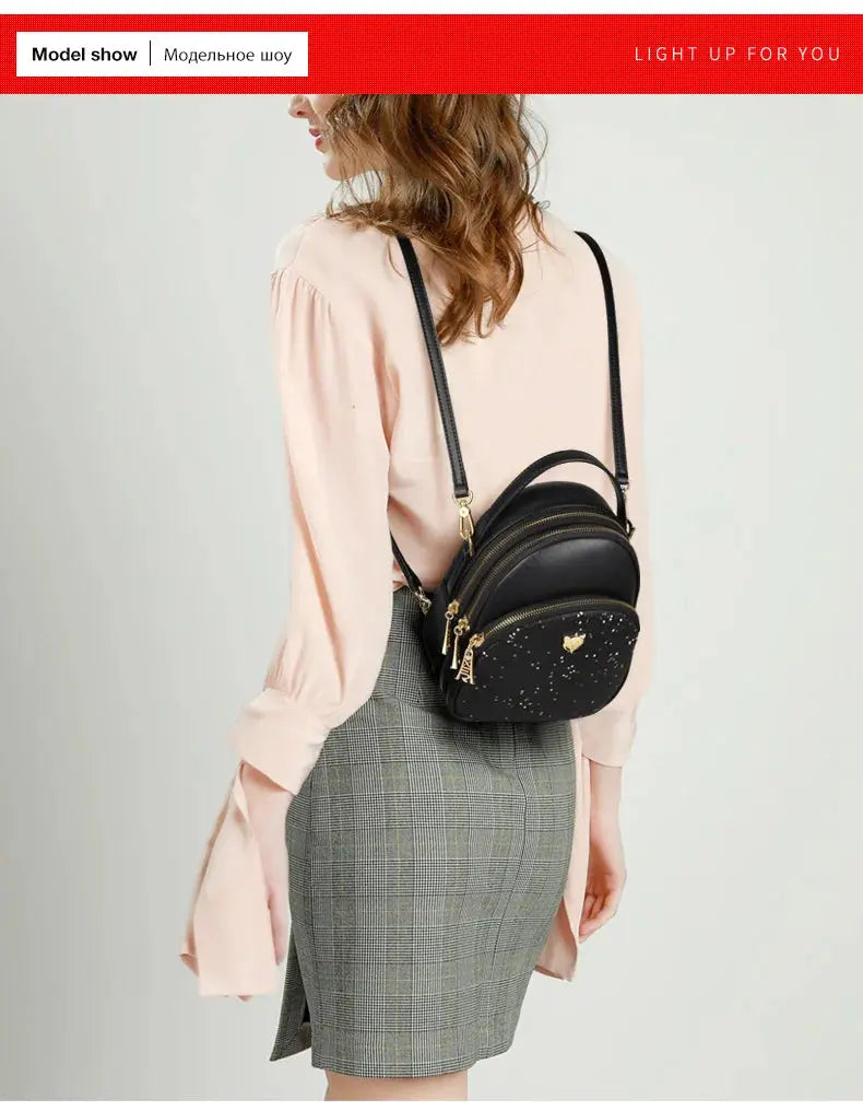 FOXER Glett Design Mini Female Backpack Split Leather Multilayer - USMGD0248 AliExpress-Dropship