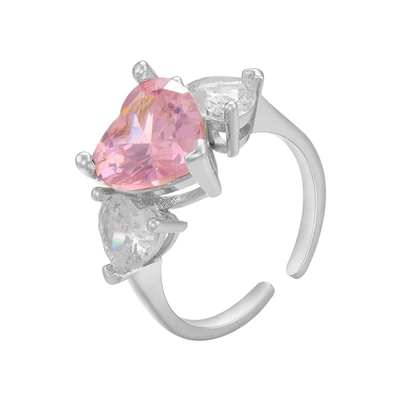 5A heart shape CZ iced out bling heart CZ tennis necklace - USMJ0250