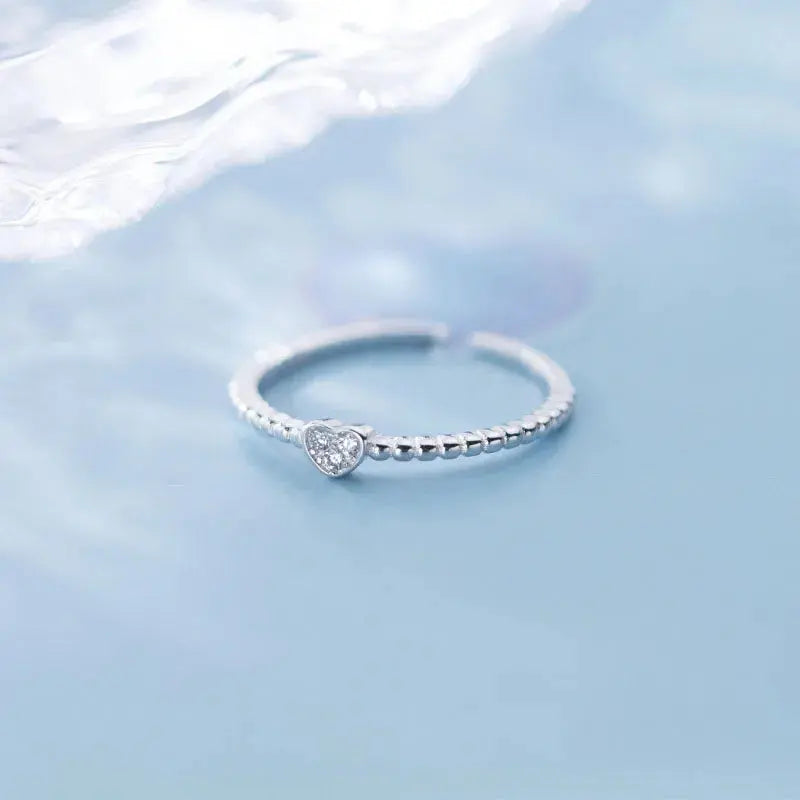 Korean Style Rings Zircon Heart Twist Band Rings - USMJ0236 AliExpress-Dropship