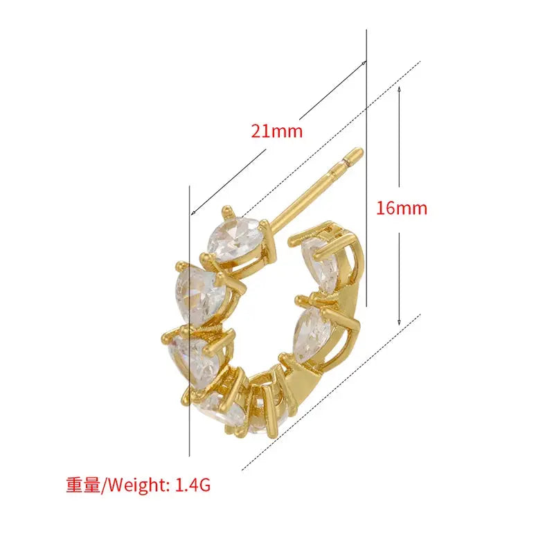 5A heart shape CZ iced out bling heart CZ tennis necklace - USMJ0250 AliExpress-Dropship