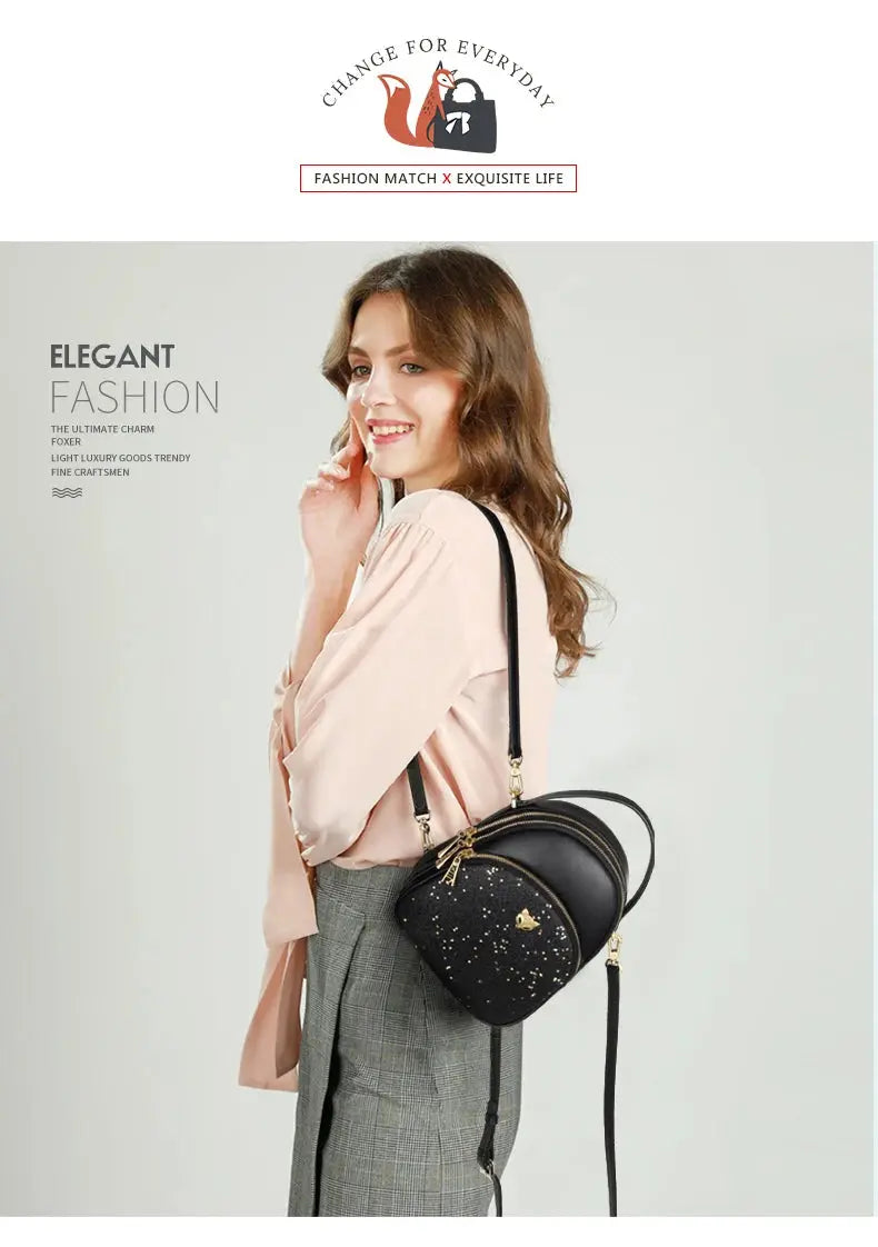 FOXER Glett Design Mini Female Backpack Split Leather Multilayer - USMGD0248 AliExpress-Dropship