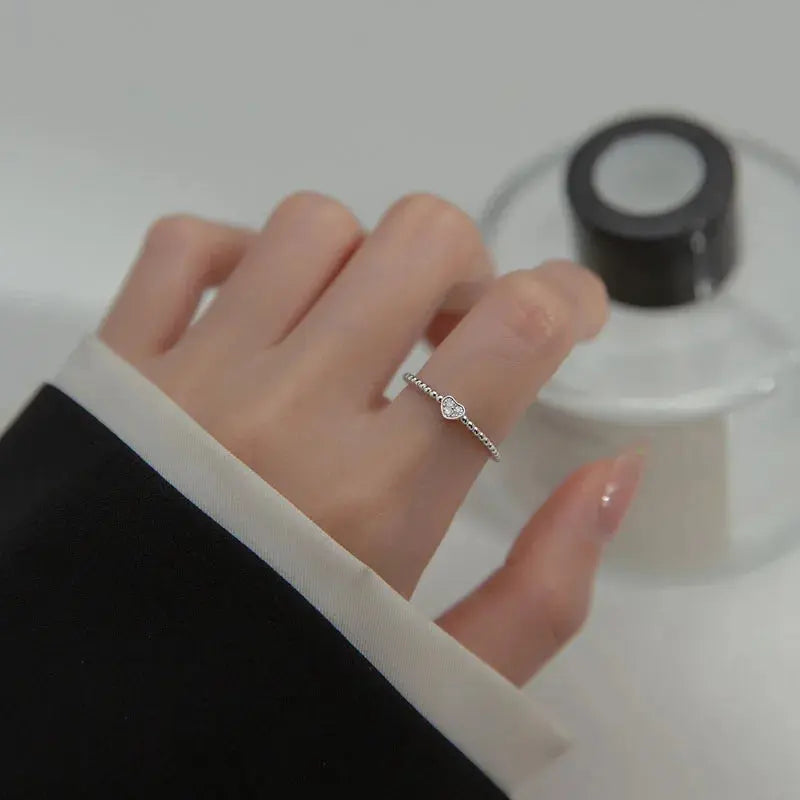 Korean Style Rings Zircon Heart Twist Band Rings - USMJ0236 AliExpress-Dropship