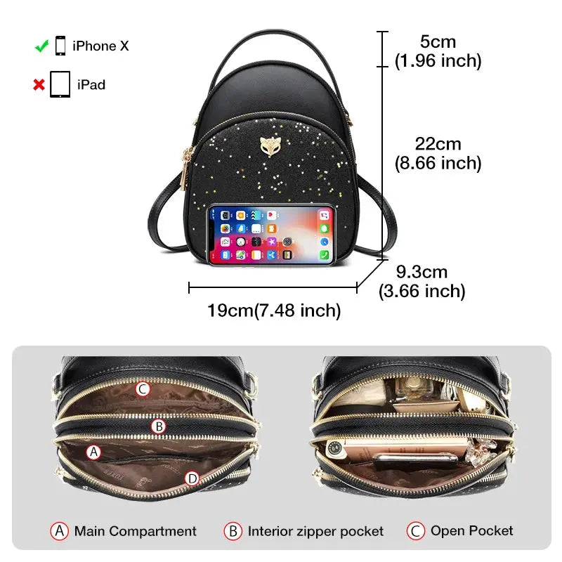 FOXER Glett Design Mini Female Backpack Split Leather Multilayer - USMGD0248 AliExpress-Dropship
