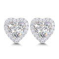 White Gold, Heart Cut VVS Moissanite Diamond Stud Earrings - USMJ0244 AliExpress-Dropship