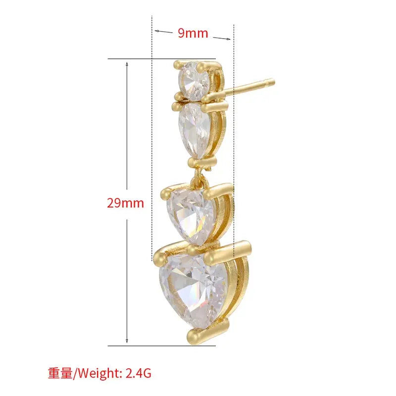 5A heart shape CZ iced out bling heart CZ tennis necklace - USMJ0250 AliExpress-Dropship