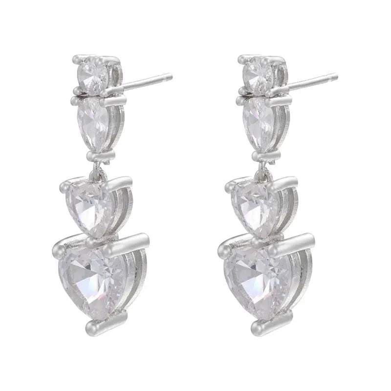 5A heart shape CZ iced out bling heart CZ tennis necklace - USMJ0250 AliExpress-Dropship