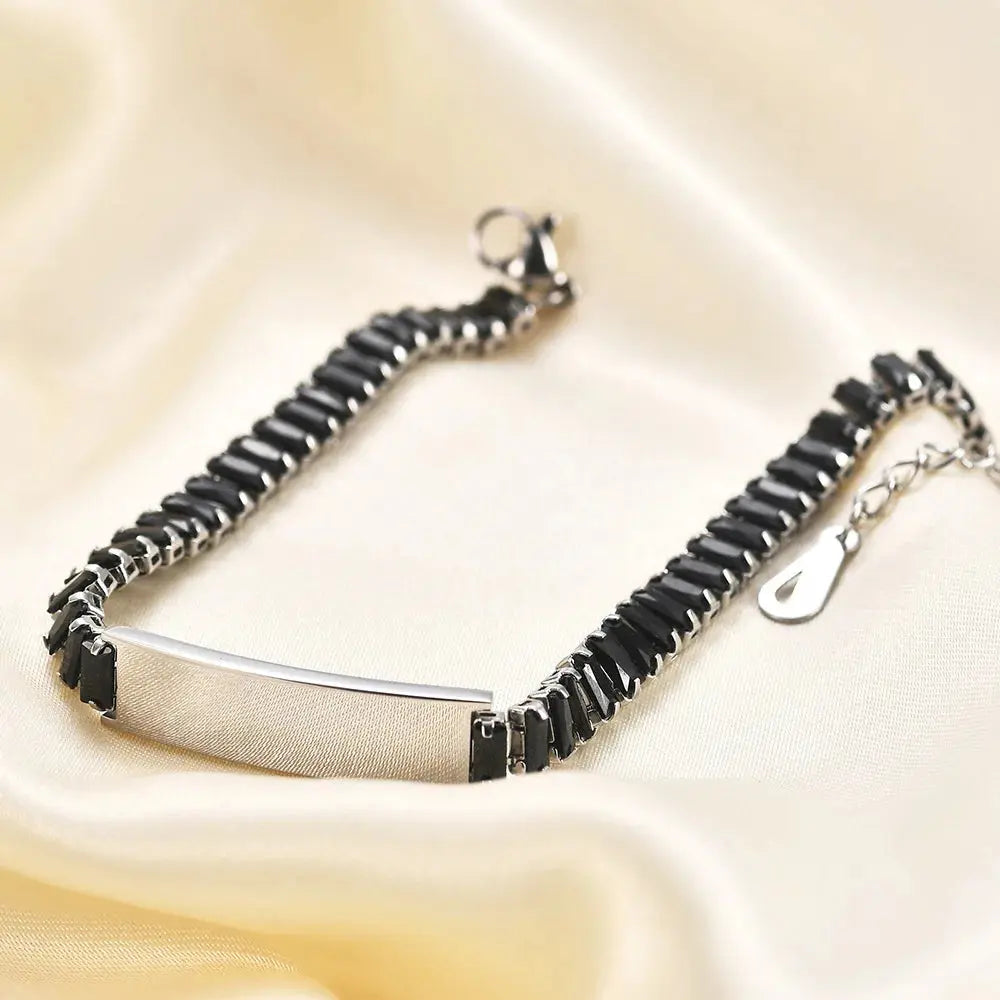 Unisex Bracelet Cubic Zirconia Laser Engraved Logo - USMK0233 AliExpress-Dropship