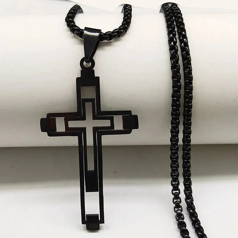 Cross Stainless Steel Choker Necklace for Man Gold Color - USMJ0223 AliExpress-Dropship