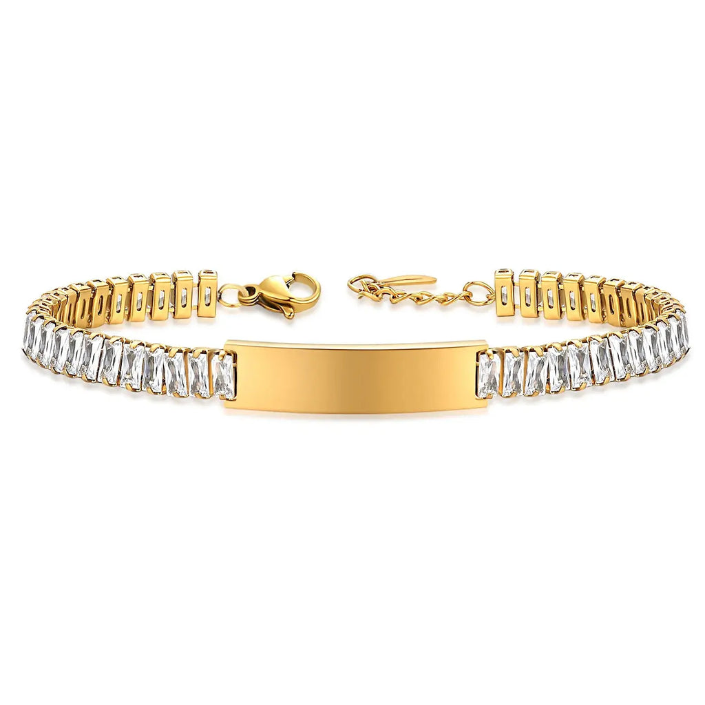 Unisex Bracelet Cubic Zirconia Laser Engraved Logo - USMK0233 AliExpress-Dropship
