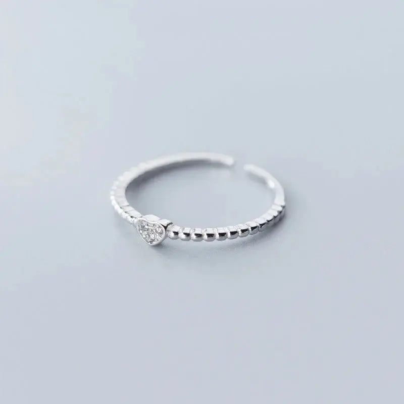 Korean Style Rings Zircon Heart Twist Band Rings - USMJ0236 AliExpress-Dropship