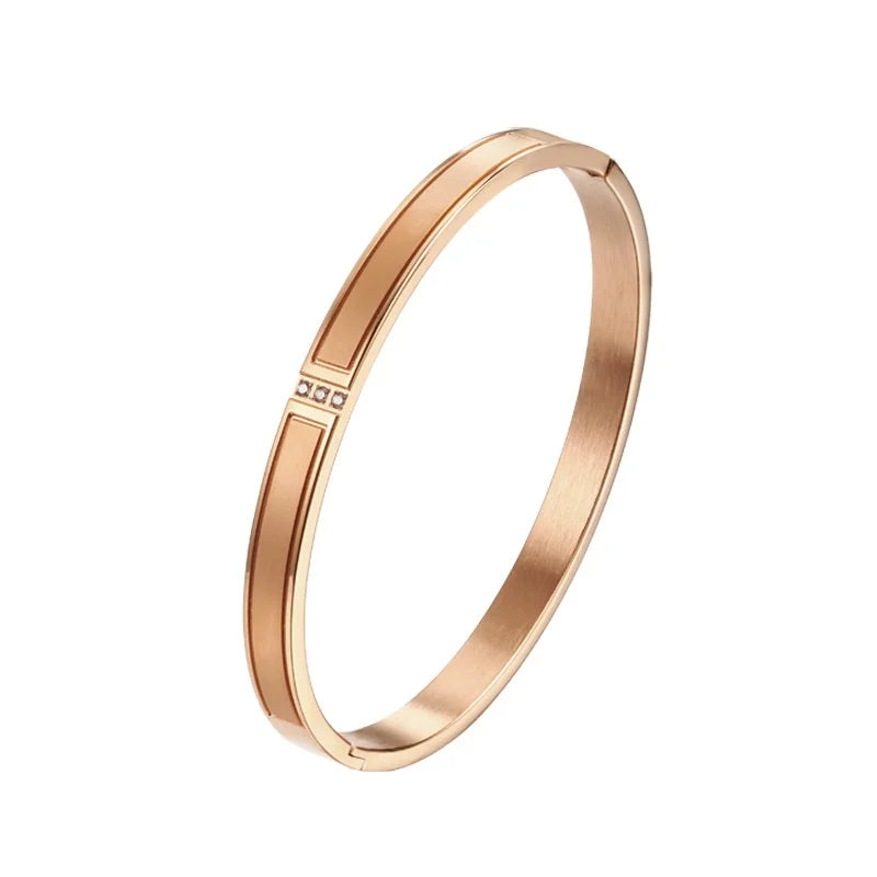 18K Gold Bracelet Matte Diamond Women's Bracelet - USMJ0234