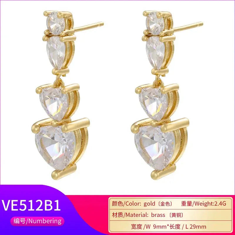 5A heart shape CZ iced out bling heart CZ tennis necklace - USMJ0250 AliExpress-Dropship
