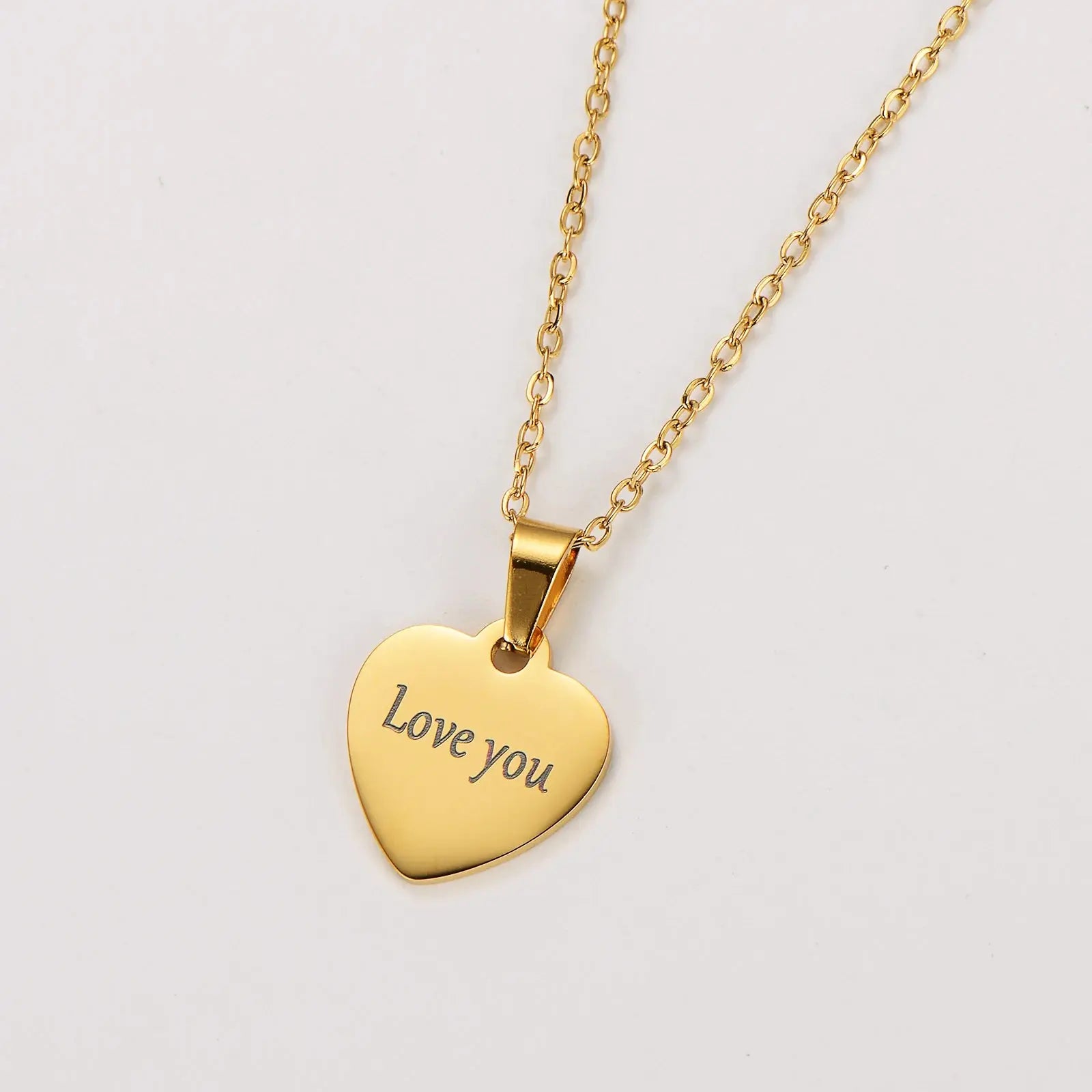 Heart Shaped Love You Necklace Anti Tarnish Fashion - USMJ0241 AliExpress-Dropship
