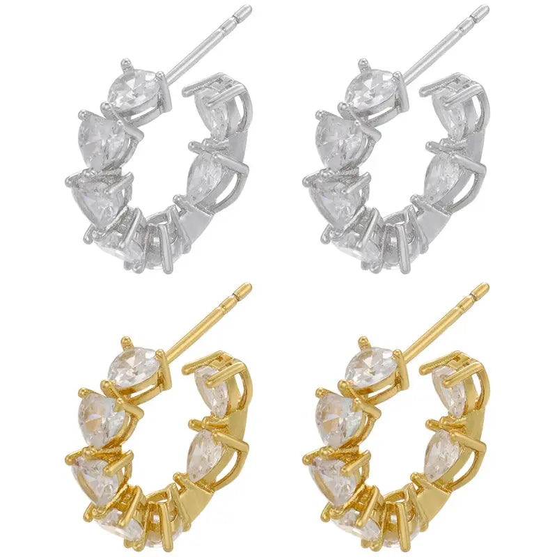 5A heart shape CZ iced out bling heart CZ tennis necklace - USMJ0250 AliExpress-Dropship