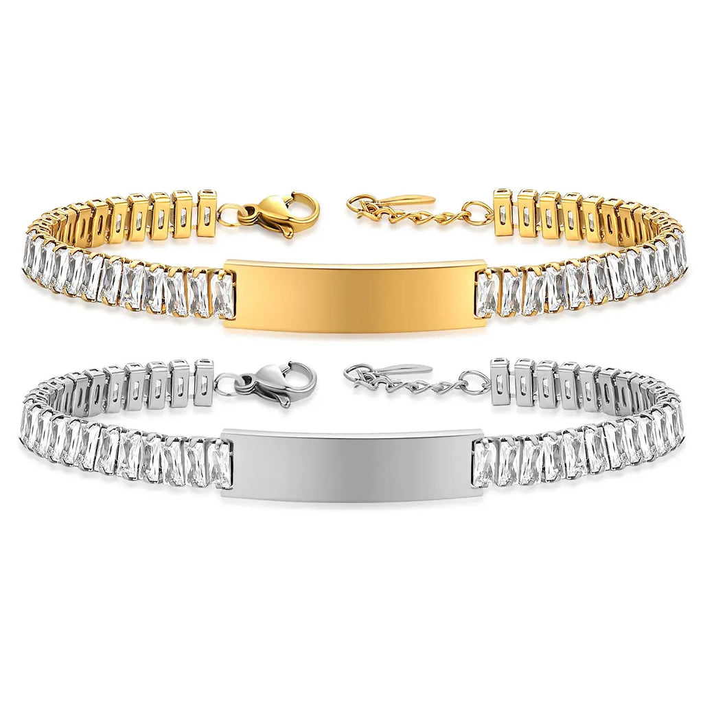 Unisex Bracelet Cubic Zirconia Laser Engraved Logo - USMK0233 AliExpress-Dropship