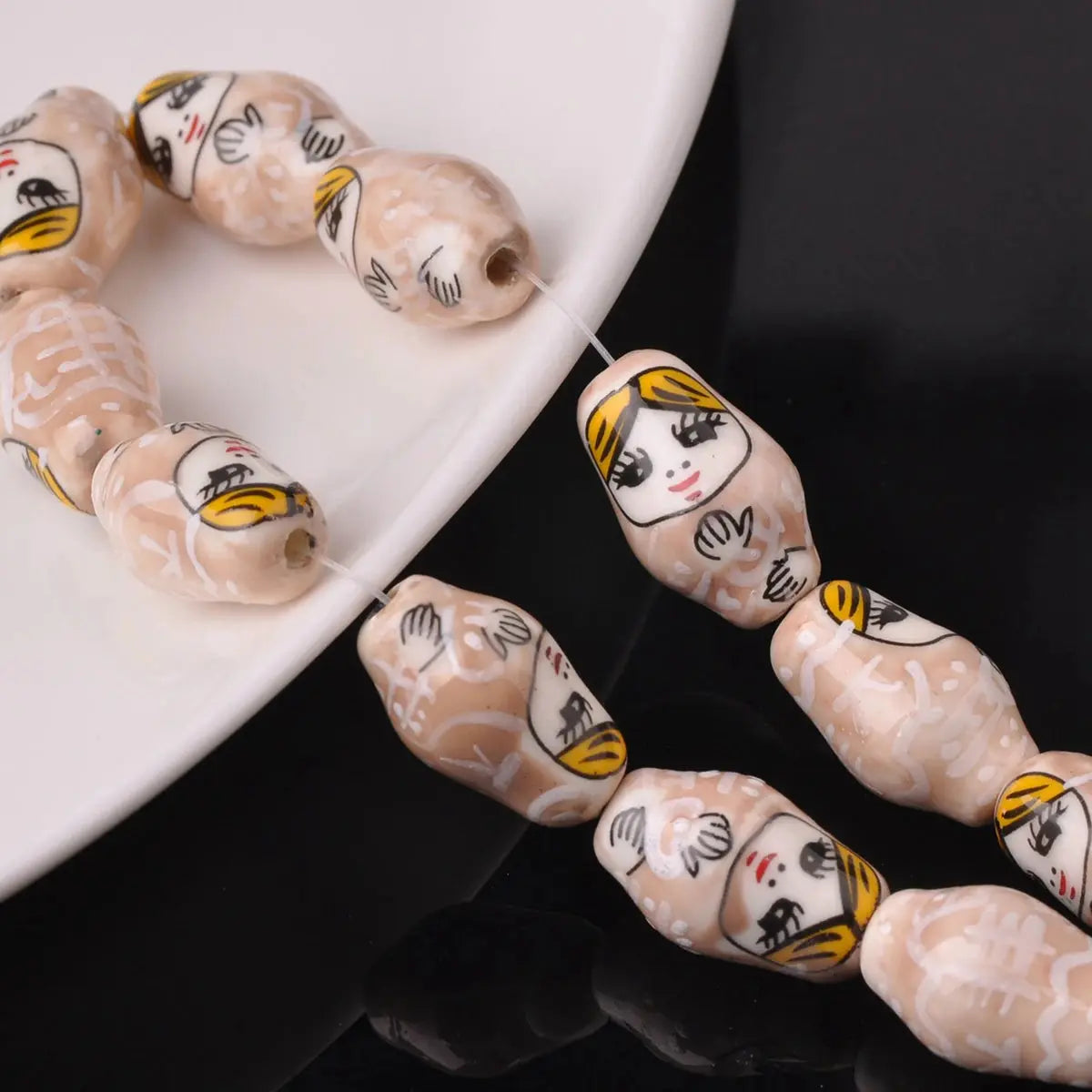 Doll Shape Patterns Ceramic Porcelain Loose Crafts Beads - USMJ0260 AliExpress-Dropship