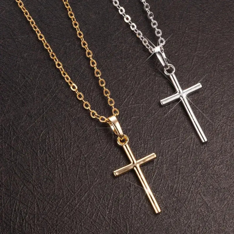 Golden Silver Color Crystal Jesus Cross Pendant Necklace Jewelry - USMJ0259 AliExpress-Dropship