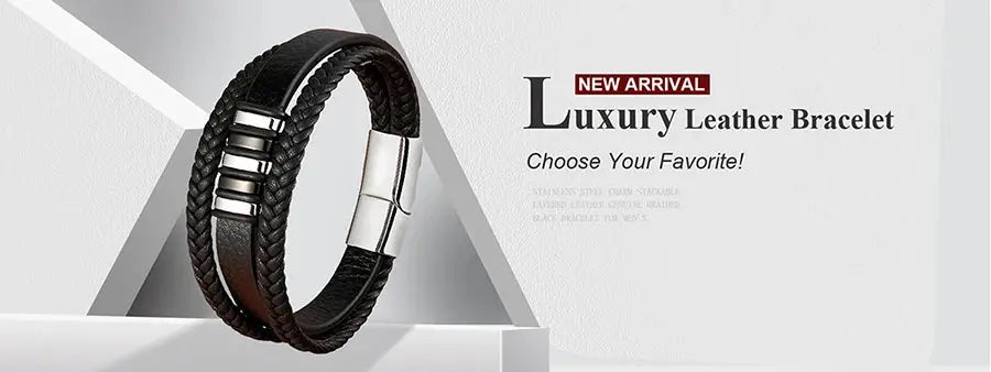TYO Luxury Genuine Leather Infinity Symbol Men's Bracelet Stainless Steel - USMJ0221 AliExpress-Dropship