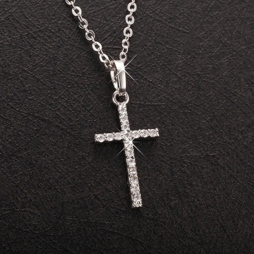 Golden Silver Color Crystal Jesus Cross Pendant Necklace Jewelry - USMJ0259 AliExpress-Dropship
