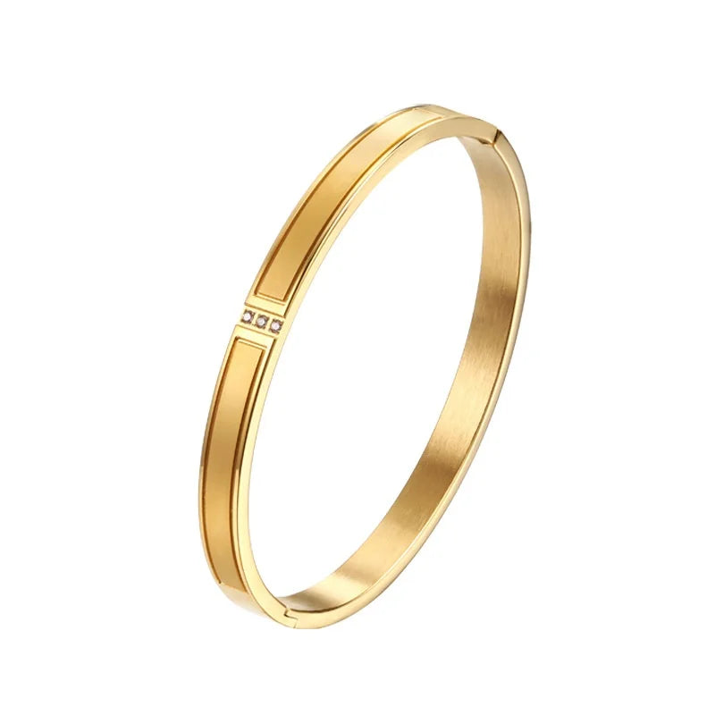 18K Gold Bracelet Matte Diamond Women's Bracelet - USMJ0234