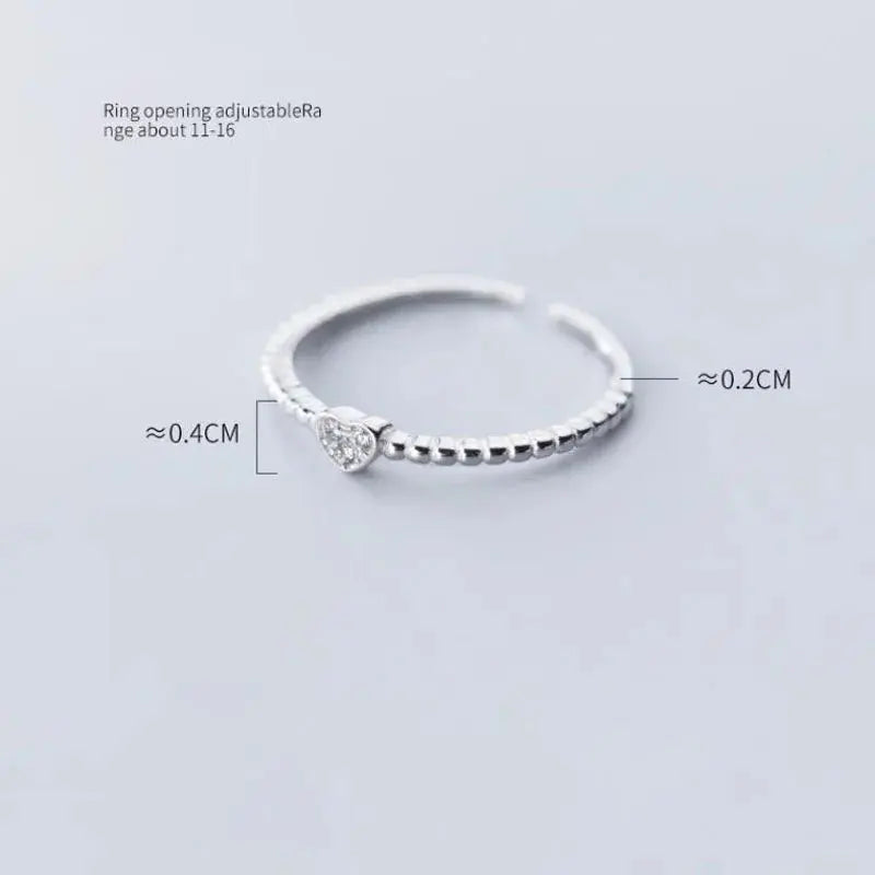 Korean Style Rings Zircon Heart Twist Band Rings - USMJ0236 AliExpress-Dropship