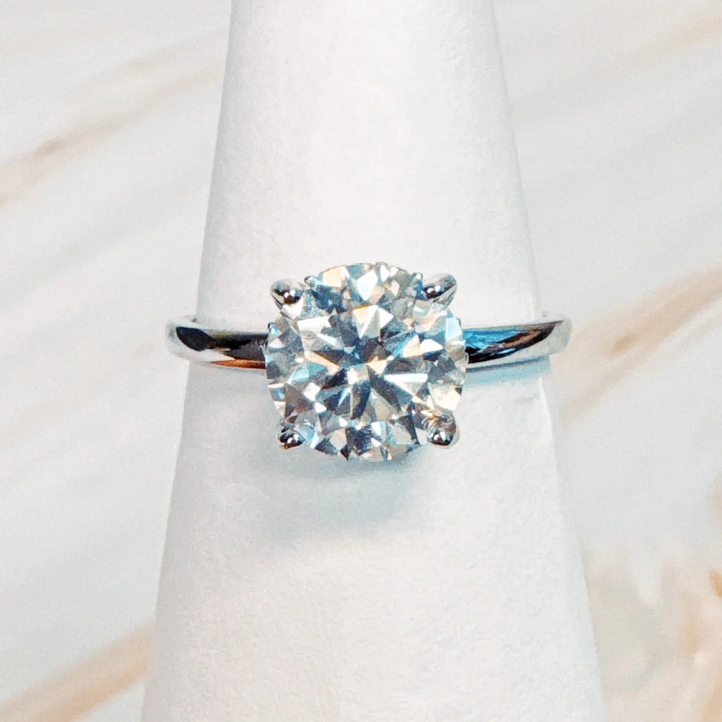 Paved Halo Solitaire Moissanite Ring - USMJ0323 DC-Ellison+Young