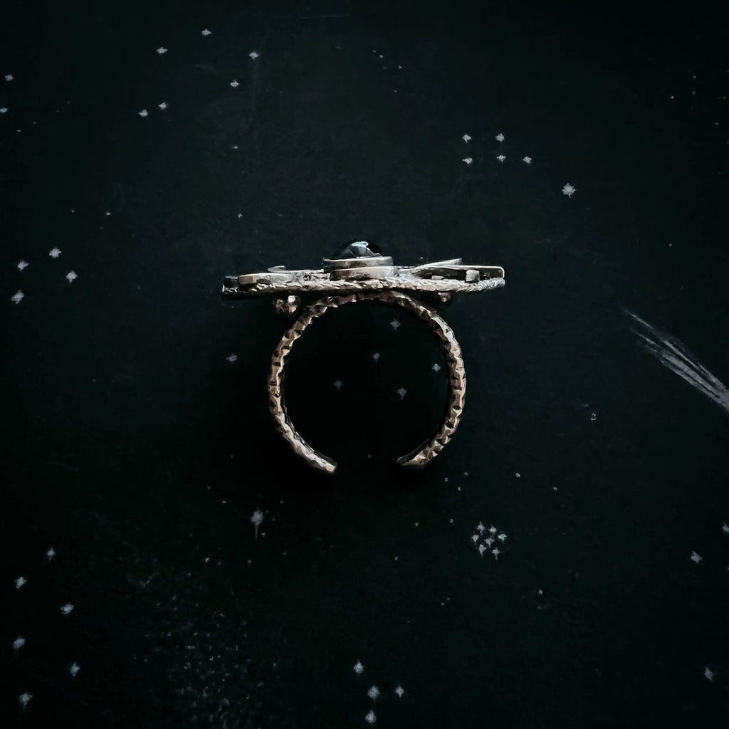 Large Moon Phase Statement Cocktail Ring - USMJ0335 DC-Yugen Handmade