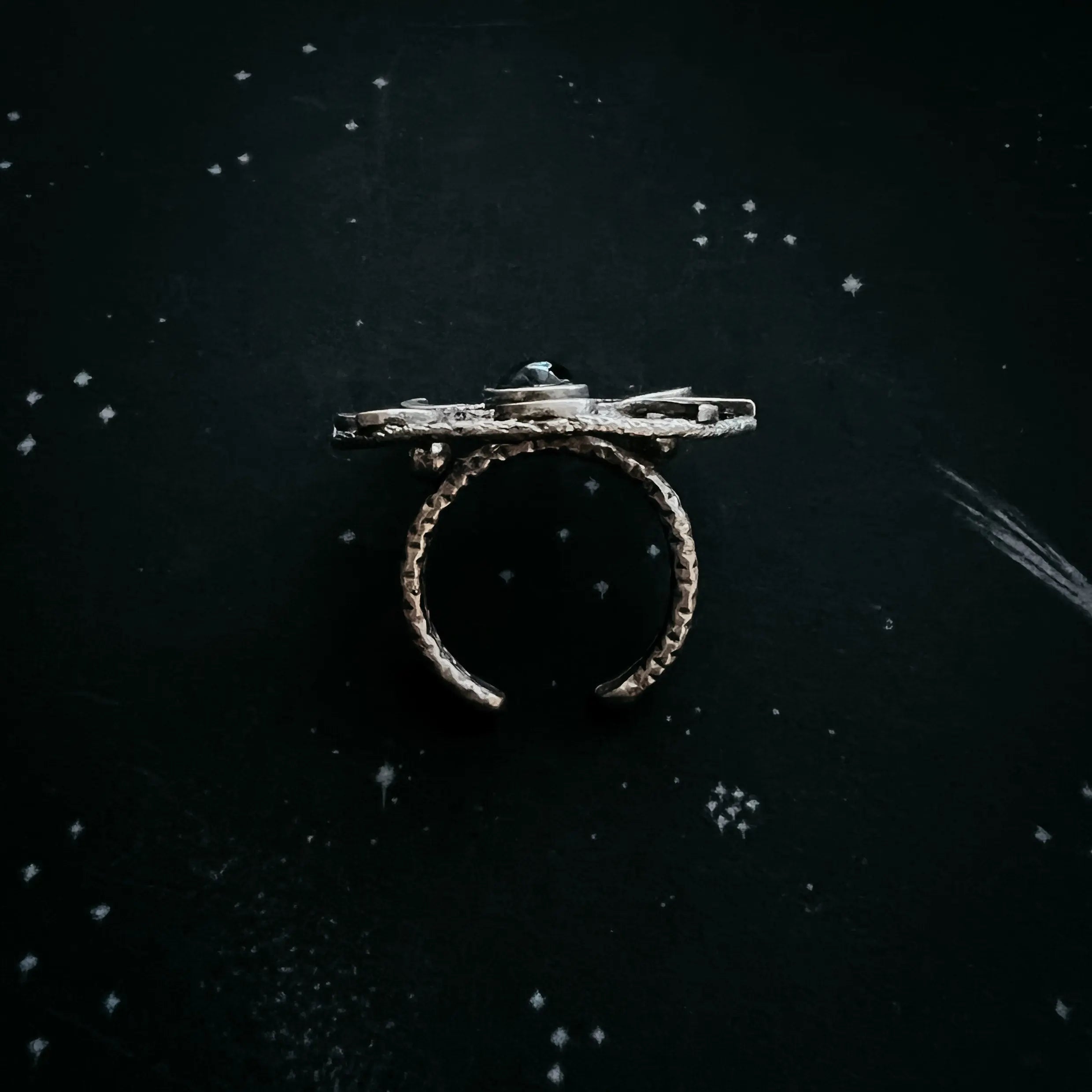 Large Moon Phase Statement Cocktail Ring - USMJ0335 DC-Yugen Handmade