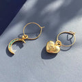 Crystal Moon Earrings - Gold Plated - USMJ081 Yellow Athena