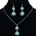 Vintage Turquoise Necklace Earring Jewelry Set - USMJ087 Copper Pallas