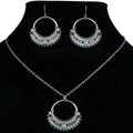 Rustic Tribal Necklace & Earrings Set Natural Stone Jewelry -USMJ080 Copper Pallas