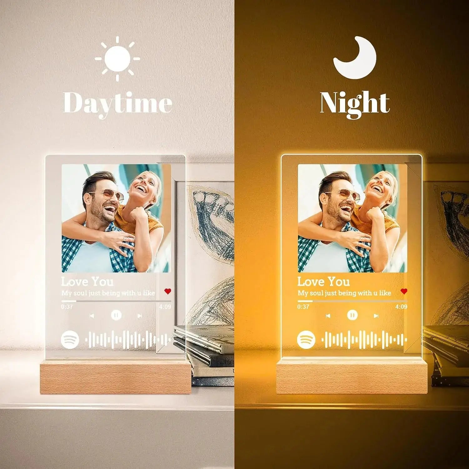 Spotify Music Plaque Gifts for Personalized Acrylic Photo Frame Lamp Couple - USMGD0202 AliExpress-Dropship