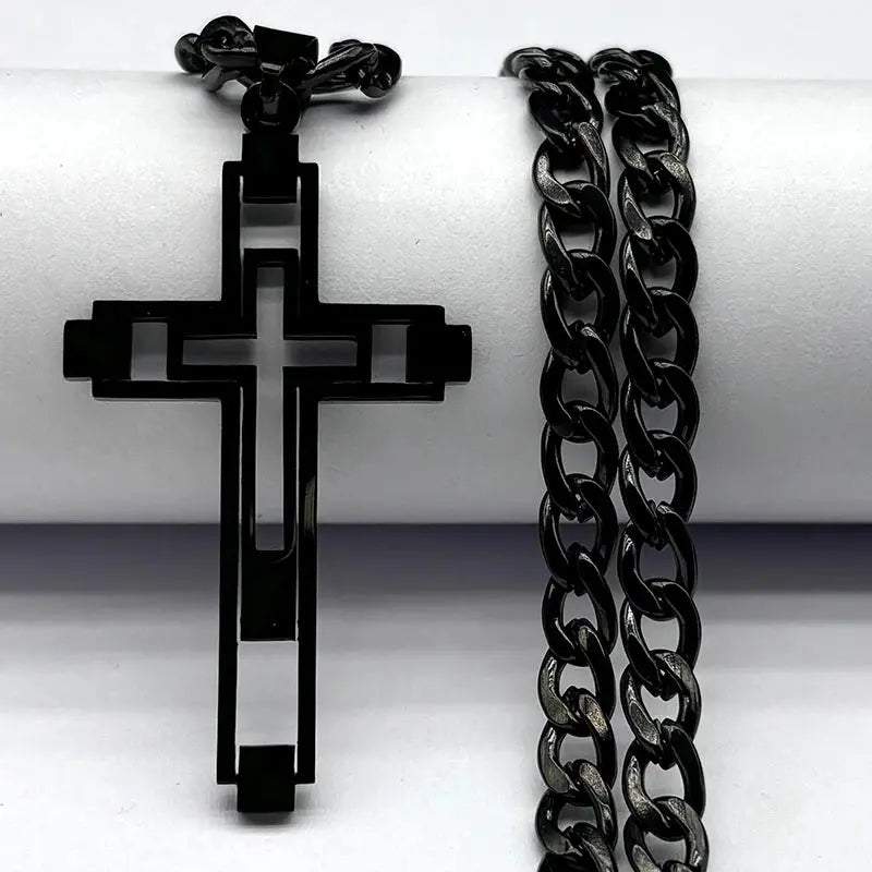 Cross Stainless Steel Choker Necklace for Man Gold Color - USMJ0223 AliExpress-Dropship