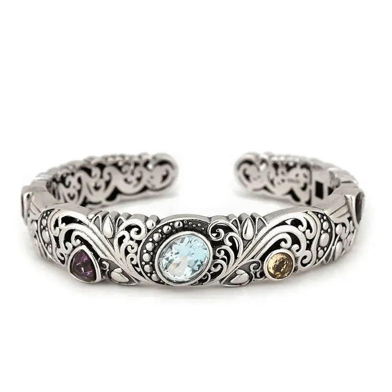 Thai Silver Shiny Crystal Female Bangle Promotion Jewelry - USMJ0261 AliExpress-Dropship