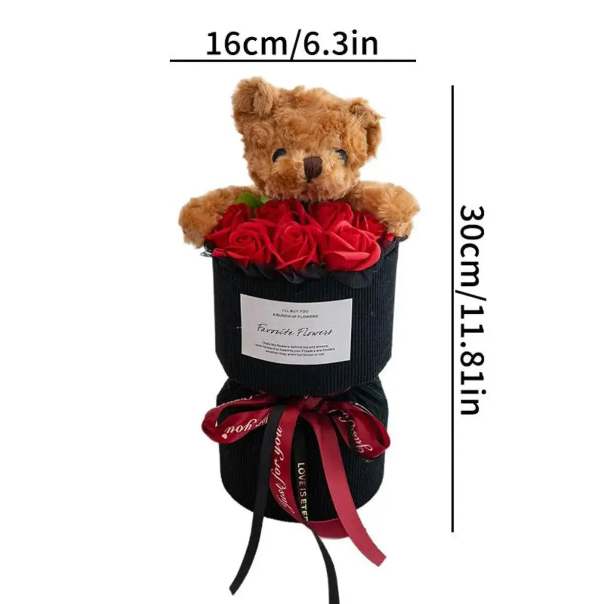 Rose Bouquet with Cute Bear Artificial Flower Home Decor - USMGD0182 AliExpress-Dropship