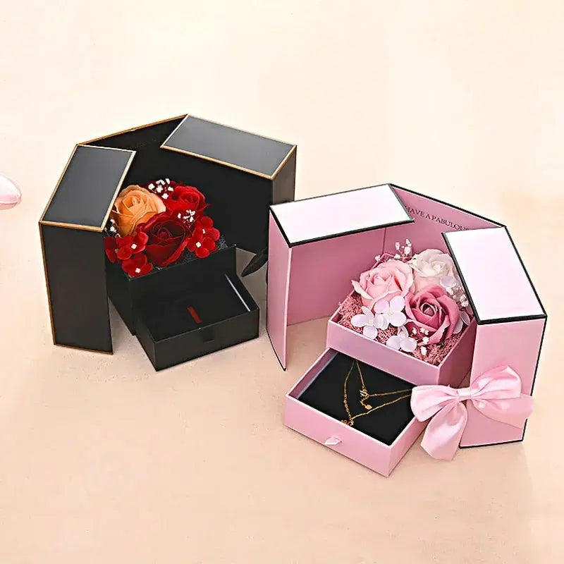 Valentine's Day Double Door Rose Jewelry Gift Box - USMGD0180 AliExpress-Dropship