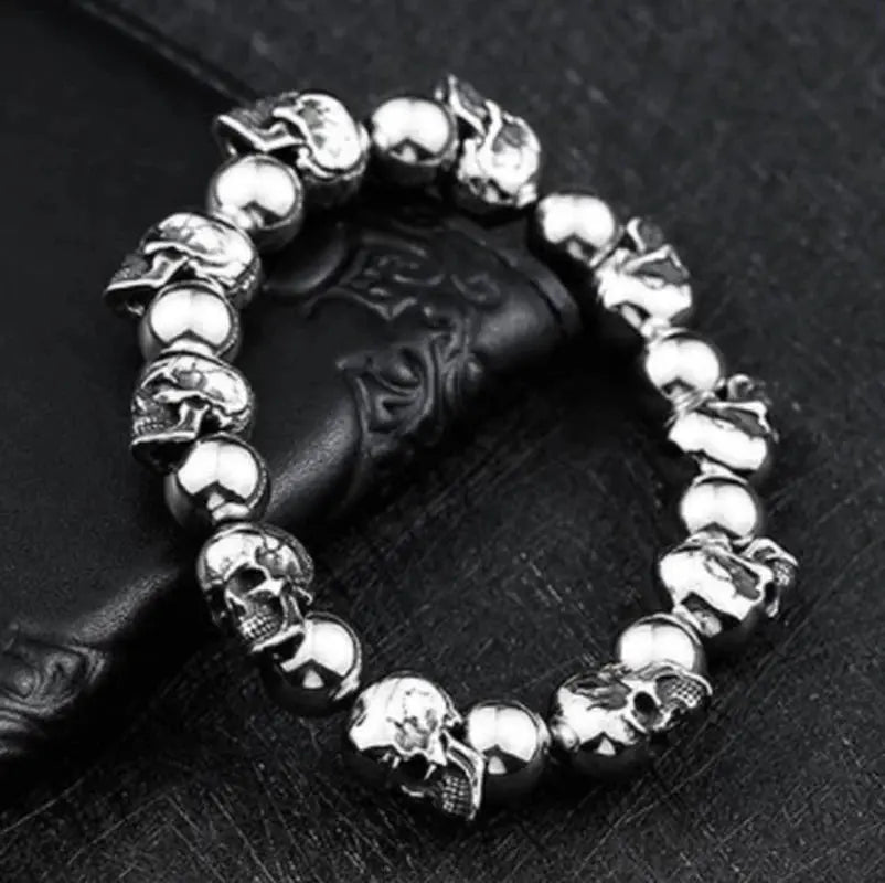 Men High Quality Skull Bracelet Men's Punk Large Adjustable Skeleton - USMJ0271 AliExpress-Dropship
