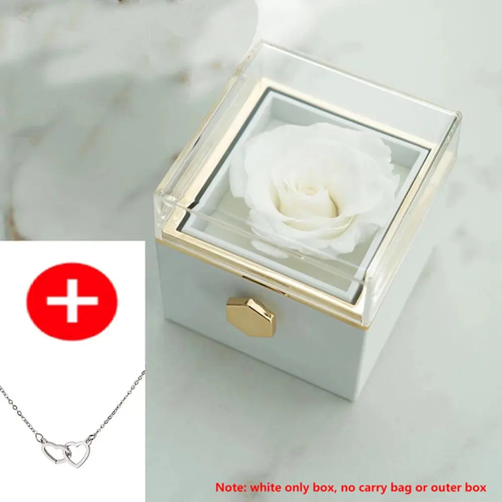 Heart Engraved Name Steel Necklace Eternal Rose Box Wedding Ring Box - USMJ0214 AliExpress-Dropship