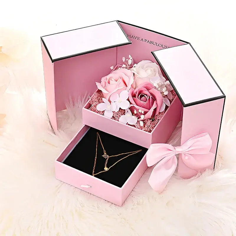 Valentine's Day Double Door Rose Jewelry Gift Box - USMGD0180 AliExpress-Dropship