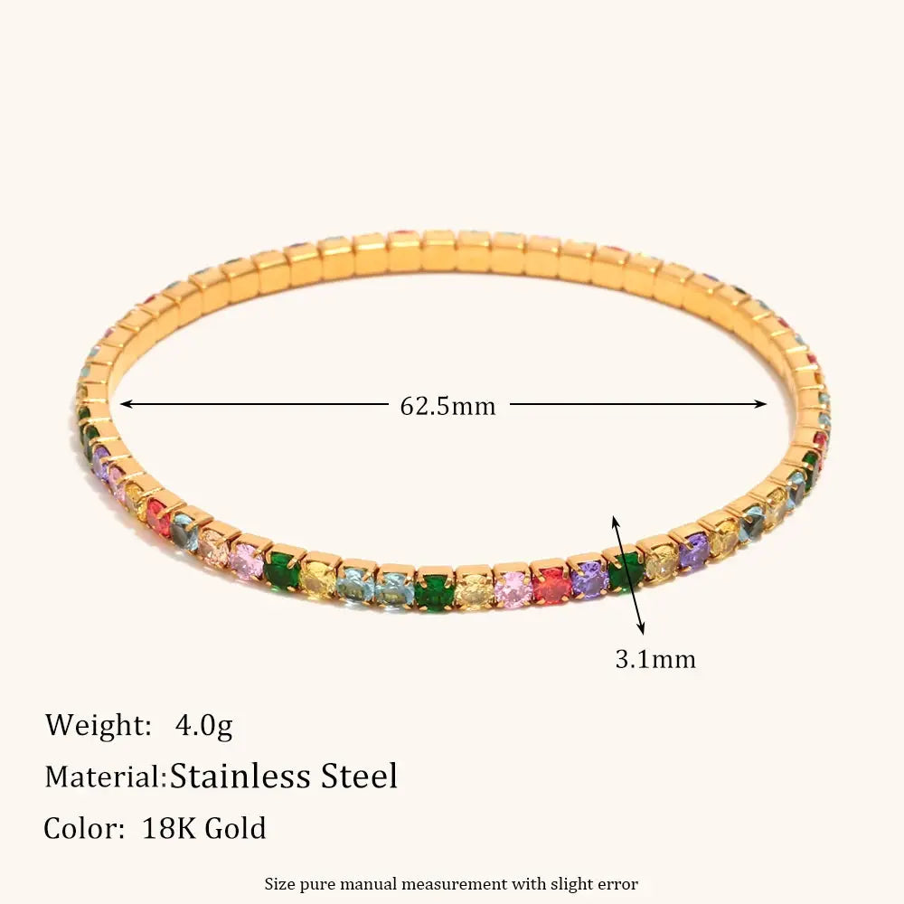La.Muses Elastic Cubic Zirconia Stainless Steel Woman's Bracelet - USMJ0275 AliExpress-Dropship