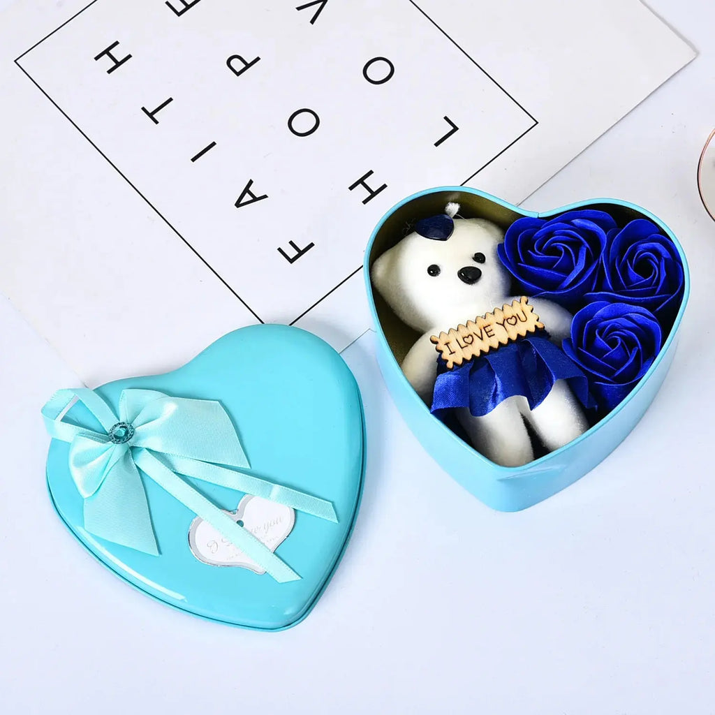 I Love You Gifts - Bear with Artificial Rose Teddy Bear Gift Box - USMGD0209 AliExpress-Dropship