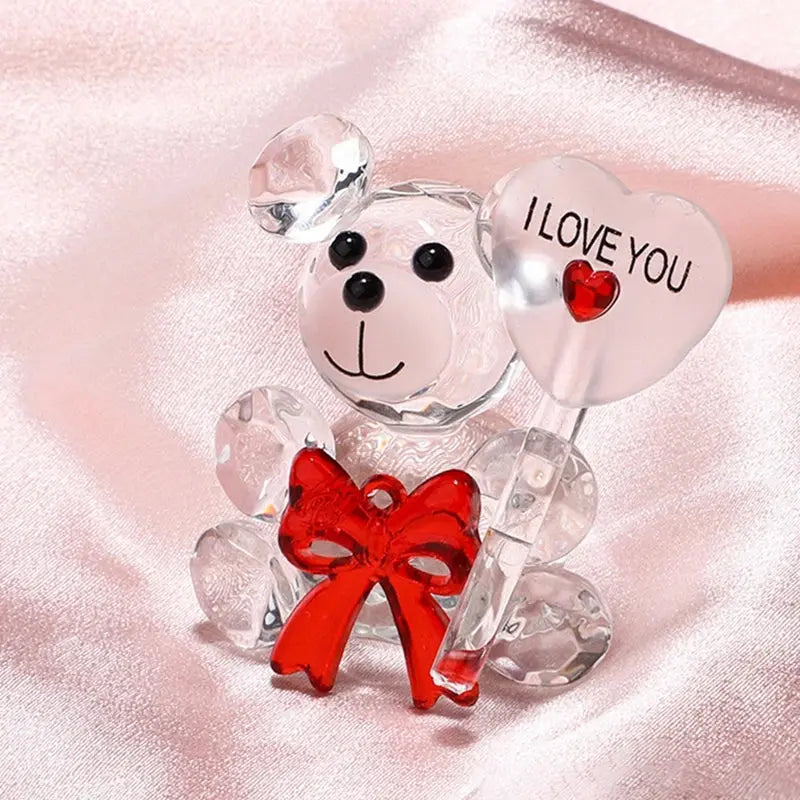 Gift I Love You Crystal Bear Artificial Rose Flowers - USMGD0184 AliExpress-Dropship
